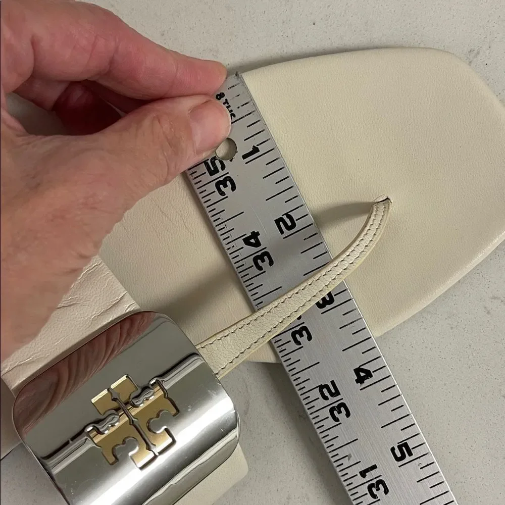 Tory Burch Georgia Thong Sandal (Women) Light Cream Size 8 Flip Flop